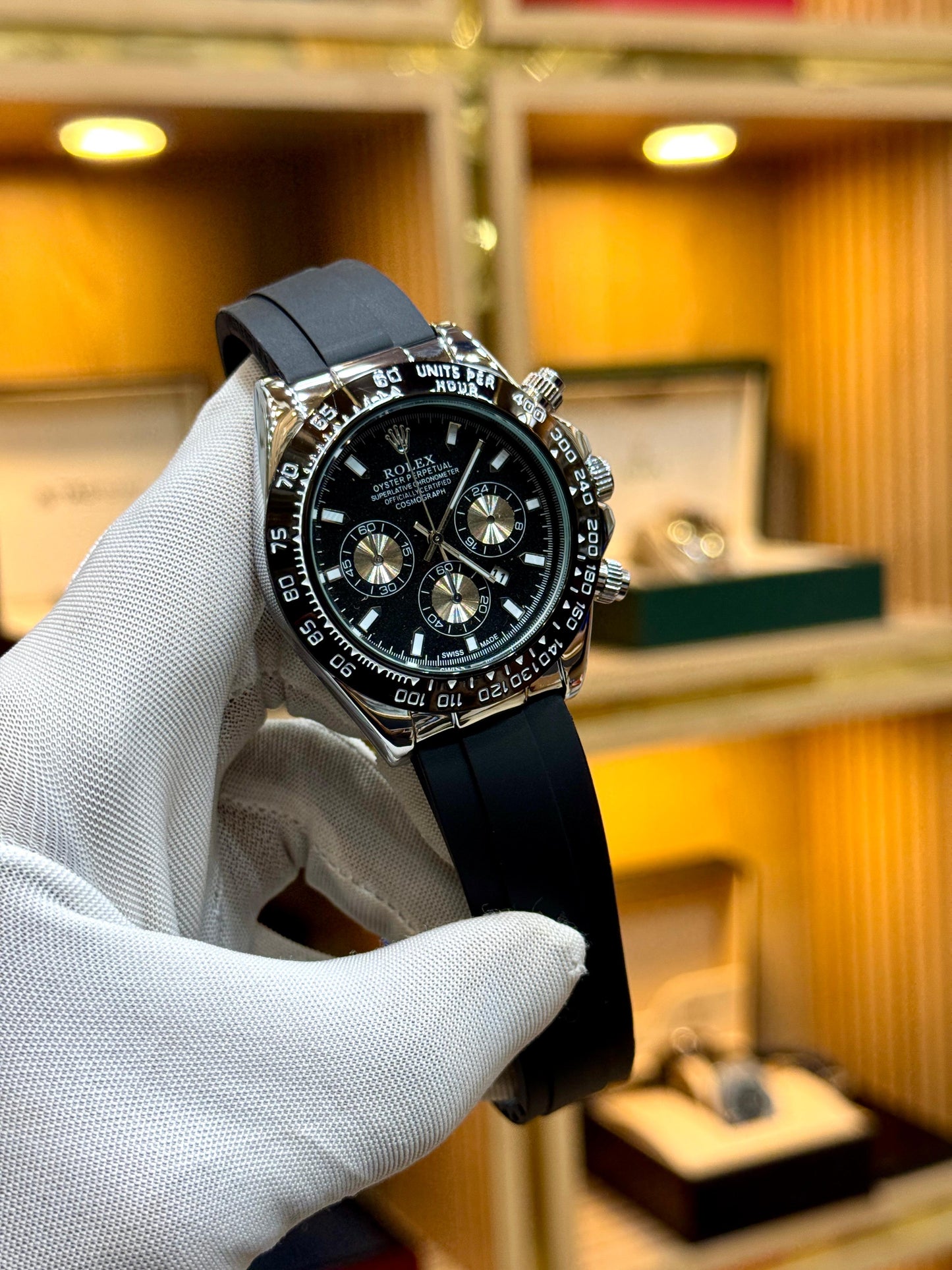 Valiore RLX-Daytona 40mm Premium Rubber Strap..