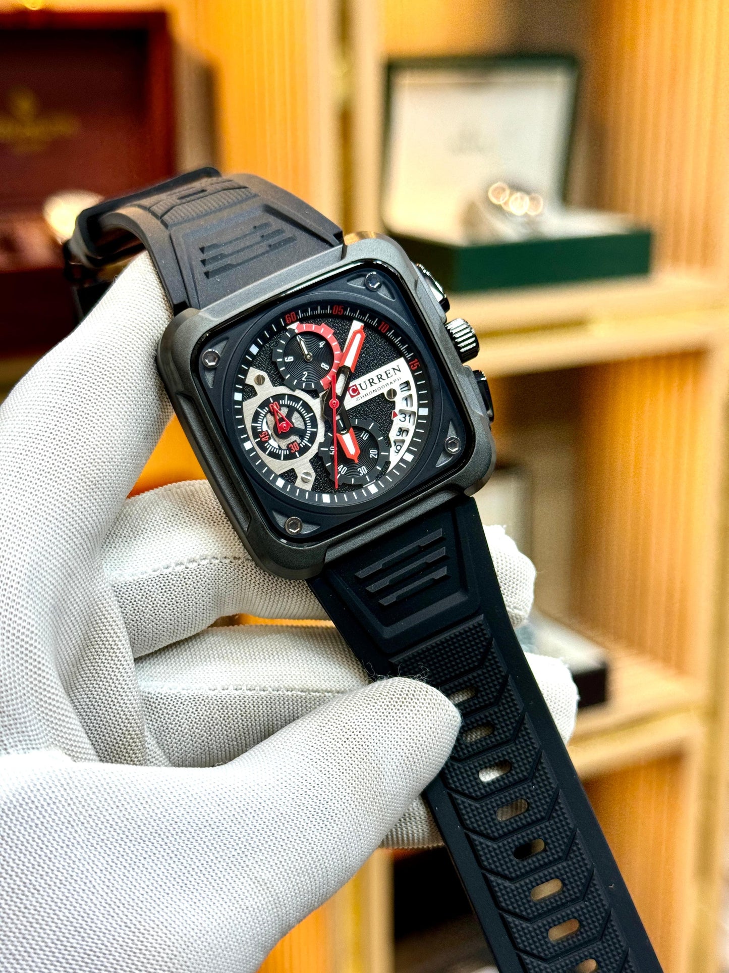 CURREEN (Original) Chronograph Rubber Strap