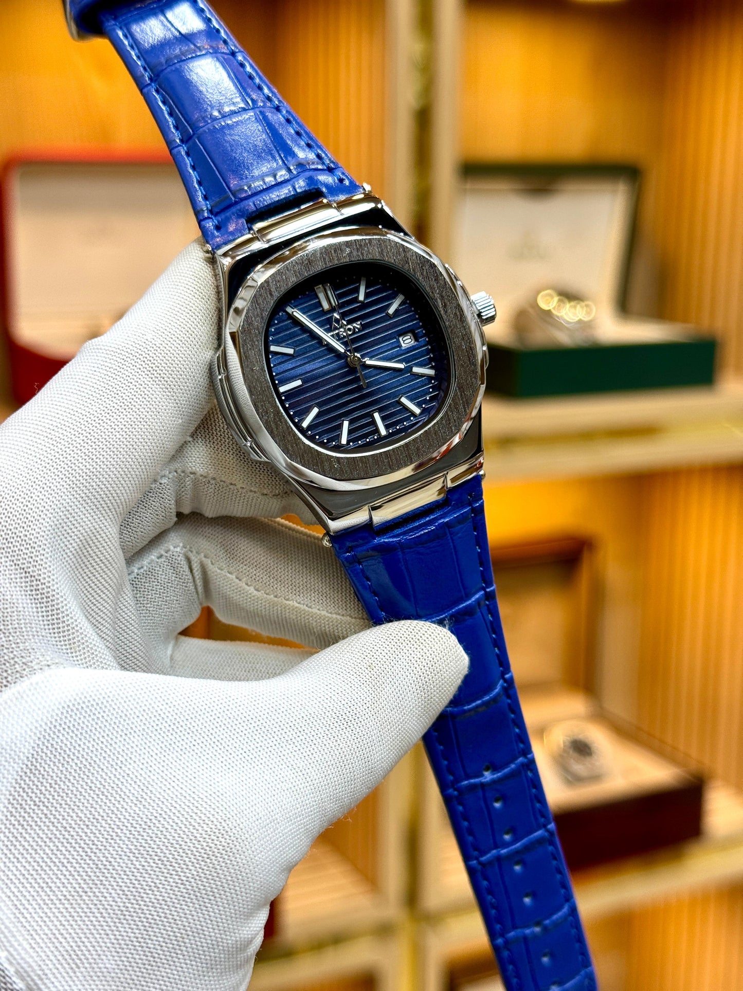 FIT (Original) Date working Blue-Leather Strap